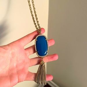 Kendra Scott look alike for a great price - gold and blue long necklace